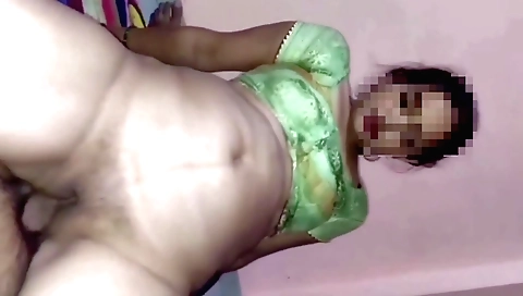 Brunette babe with long hair and a nice ass enjoys a sex act