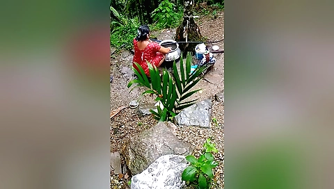 Mature milf enjoying outdoor sex with a horny lover