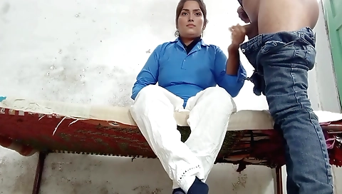 Amateur brunette with small ass and shaved pussy fucked