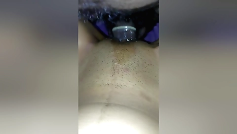 Indian teen plays with a big cock and she gets off