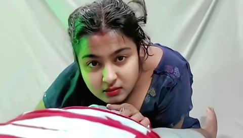 Busty brunette sister and her stepbrother share a bed