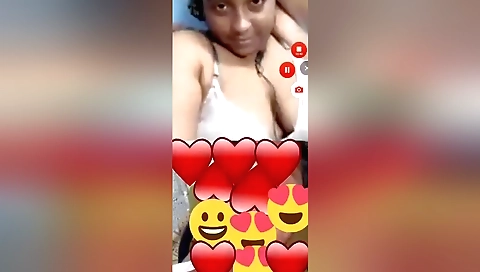 Chubby brunette with big tits moans as she plays with pussy