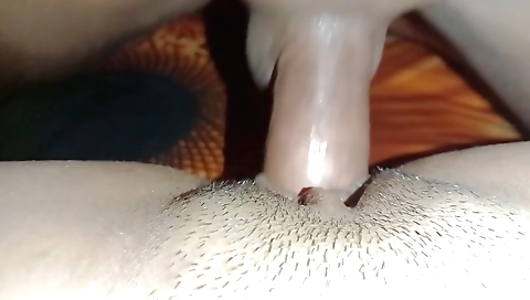 Hot couple in a hotel room with their sex in a bed