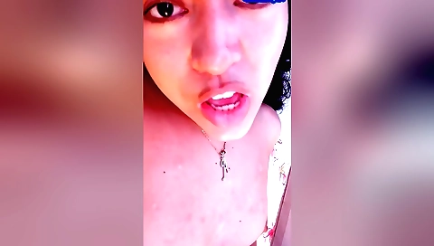 Amateur latina milf masturbating and touching her shaved pussy