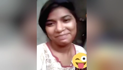 Busty brunette with a sexy body showing her tits on the phone