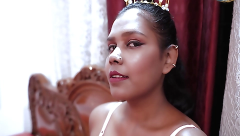 Brunette hottie gets fucked from behind by her husband