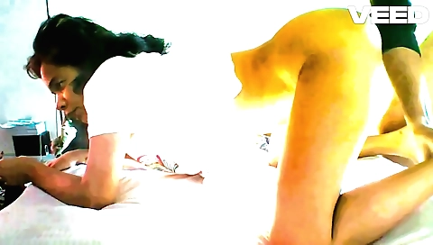 Yoga yoga with hot smoking of indian teen brunette