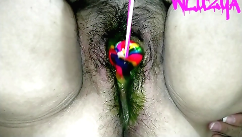 Indian girl gives me a candy lollipop to masturbate