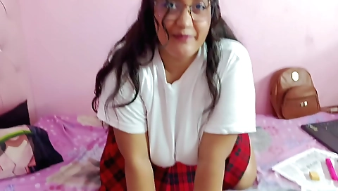 Indian amateur shows her big ass and gets cum in back