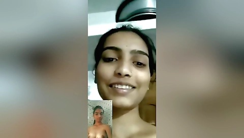 Indian chick with big tits showing her pussy on camera