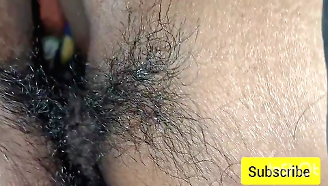 Hairy indian girl with big natural breasts and a sexy vagina