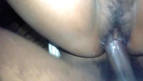 Amateur hairy girl in the pov video shows hairy body