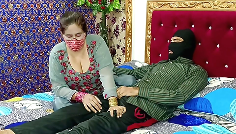 Slutty brunette girl gets paid on the side of the table