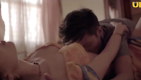 Cute brunette babe with small boobs shows her beauty