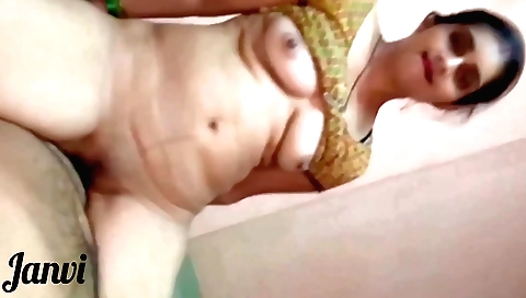 Indian brunette stepbrother fucks her pussy and ass