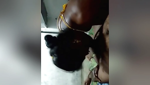 Indian brunette girl sucks a huge dick from webcam