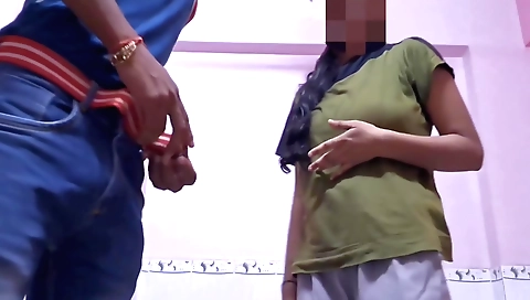 Indian brunette with small body enjoys being alone