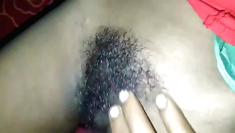 Hot milf hirsute babe in amateur video fucking her body