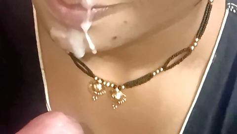 Indian face is covered with cum on a guy in my car