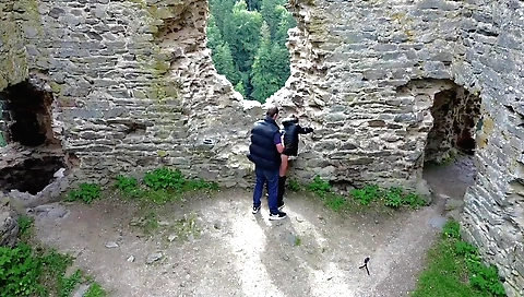 This Slut Fucks A Stranger Outside And A Drone Surprises Them