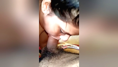 Busty chick enjoying deepthroat sucking in a hotel room