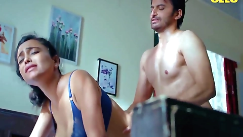 Brunette indian babe is getting her boobs pulled out