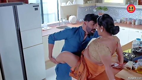 Big-boned brunette 3some milf plays with her juicy tits