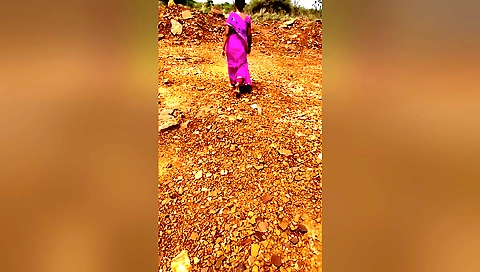 Indian brunette is riding a dick outdoors in the hot outdoor