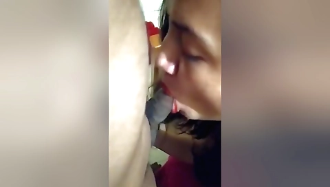 Indian chick sucks and fucks a big cock from behind