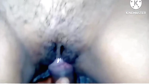 Hairy girl with hairy pussy gives a blowjob in POV video