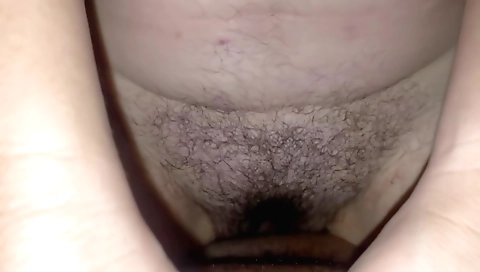 Indian girl with a hairy pussy gets creampie on our bed