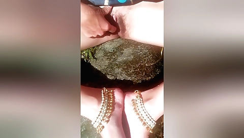 Amateur girl with big natural breasts getting wet and wet