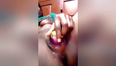 Indian girl with a nice body plays with her pussy and moans