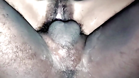 Indian girl with hairy pussy sucking cock and getting it off