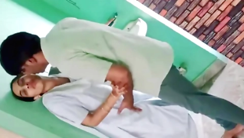 A brunette college student makes out with a big cock