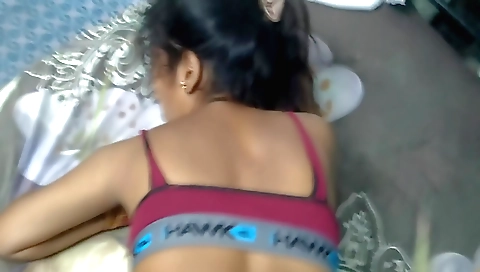 Amateur bhabhi with natural tits showing me her ass